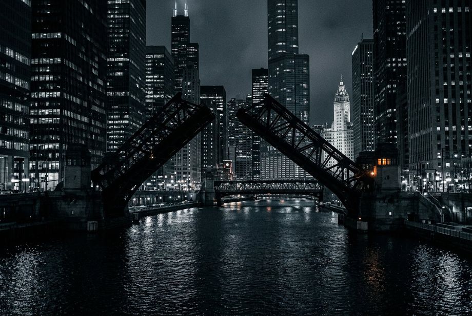 The Chicago River and skyline